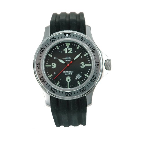 SkyTimer Herrenarmbanduhr 503305003 - Taucheruhr, 20 bar, Kautschukband, Zifferblatt schwarz SkyTimer Herrenarmbanduhr 503305003 - Taucheruhr, 20 bar, Kautschukband, Zifferblatt schwarz