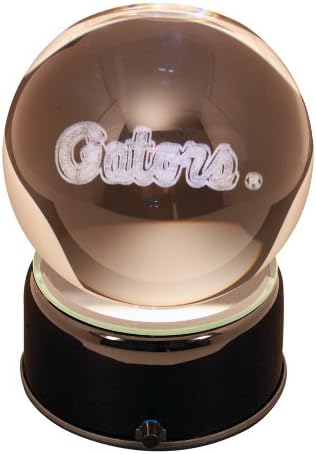NCAA Florida Gators U Logo Laser-Etched Musical Lit Crystal ball, 4", Red