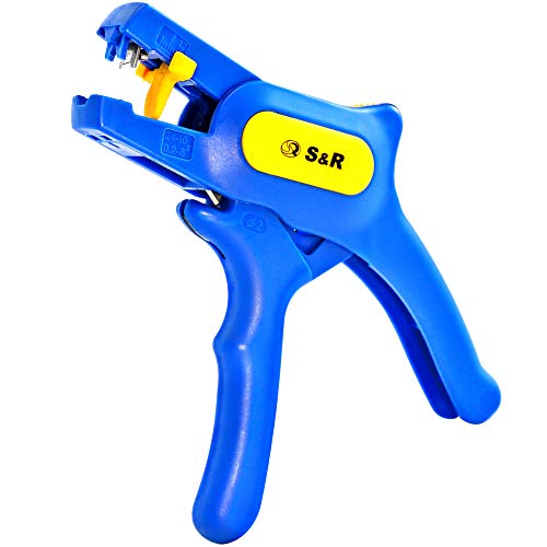 S&R Alicate Pelacables Crimpadora Automática 0,2-6mm² Herramienta de desprendimiento rapido con corte a 2mm² AWG 10-24