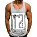Produktbild Beiläufiger dünner Buchstabe der Art- und Weise Männer druckte ärmelloses Trägershirt-T-Shirt-Spitzenbluse Herren Polyester Freizeit Sport Tank top