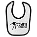 Price comparison product image Funny Zombie in Training Design Baby Bib with Black Contrast Trim and Black Print