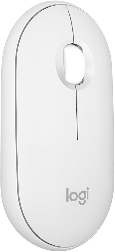 Logitech M350s Pebble Mouse 2 İnce Bluetooth Kablosuz Mouse, Taşınabilir, Hafif, Özelleştirilebilir Tuş, Sessiz Tıklama, Windows, macOS, iPadOS, Android, Chrome İşletim Sistemleri, Easy-Switch, Beyaz