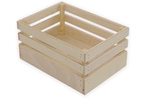 Lupia - Cassetta Contenitore in Legno Naturale, Design Vintage, Multiuso per Casa e Giardino, Decorazioni per Eventi, Centro Tavola Festività, Realizzato in Italia 18x28 Altezza 12 cm