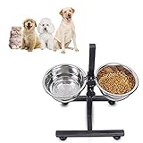 ★ MULTIFUNCIÓN: los tazones elevados para perros reducirán la tensión en los músculos de su perro y evitarán las molestias asociadas con agacharse para comer o beber. Sus mascotas tenderán a comer un poco más lento con menos trago, lo que ayudará a promover una mejor digestión.