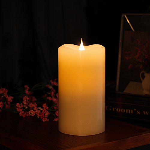 LED Kerzen flammenlose Kerzen mit Romote Control und Timer, simplux fließfähig 3D Fireless Flamme, echtes Wachs, batteriebetrieben, elfenbeinfarben, 7,6 x 12,7 cm (3×5 Zoll), für Hochzeit Party Dekorationen - 2