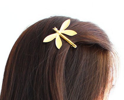 Cuhair(tm) 1pc Wedding Princess Gold Metal Dragonfly Hair Clip Hair Pin Accessories for Women Girl Baby