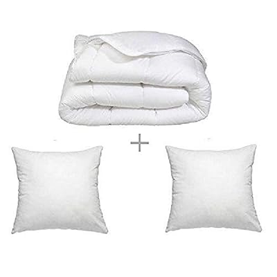 douce nuit Couette blanche 450GR/M² "FABRICATION FRANCAISE" (2 places) 220 x 240 + 2 Oreillers 60 x 60 cm