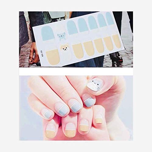 3D Nail Stickers | Nail Art Design Stickers for Women | Waterproof (Yellow & Blue)
