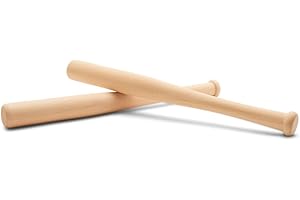 Wood Baseball bat 12 Inch Pack of 2 Unfinished Mini Wood Baseball Bat, Small Bat, Party Decor, Bedroom, Crafts, by Woodpeckers