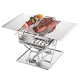 LIGHTWEIGHT UND PORTABLE FÜR BACKPACKING UND CAMPING. Mit einem Gewicht von 1,5 kg Max ist der Grills Portable BBQ tragbar für eine Vielzahl von Szenarien, ob im Garten oder Camping in der Wildnis.