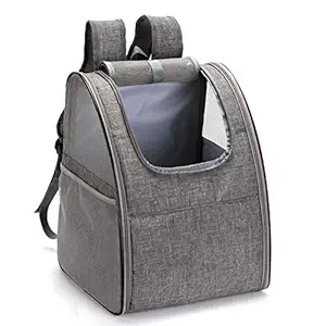 Cat Carrier Backpack Foldable Pet Carrier Backpack Breathable Mesh Carrier Bag with Inner Pad for Cats and Small Dogs Travel Cam g Hiking(Grey) -Layfoo