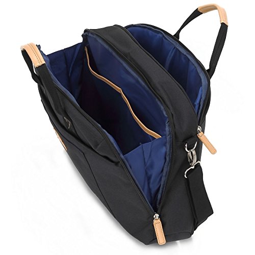 deleyCON Notebook-Tasche bis 15 6    Zoll  39 6cm  Laptop Notebook Netbook Macbook Tragetasche Schultertasche Schutztasche Leinengewebe Schwarz