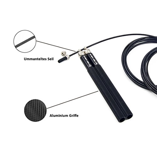 REP AHEAD SPEEDROPE (EXTRA FÜR DOUBLE UNDERS) – Das Springseil für Cross Training Athleten (3D-Kugellager & Aluminium Griffe) - 3