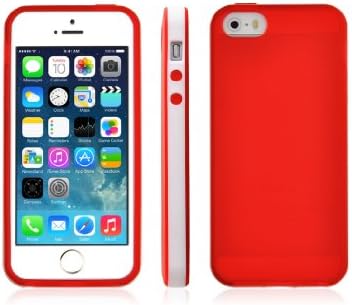 SOOPER Matte TPU Dual Tone Bumper Case Cover For iPhone 5 / 5s / iPhone SE (2016) (Red)