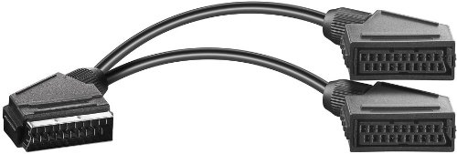 SCART TV, Monitor Y-Adapter [1x SCART-Stecker - 2x SCART-Buchse] 0.20 m Schwarz Goobay