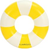Flamingueo Giant Float for Beach and Swimming Pool - Donut Shape - Durable PVC - Double Valve - Two-Tone Design - 90 x 90 cm