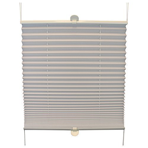 TOP MULTI Plissee Jalousie Faltrollo Klemmrollo crushed Stoff Fenster & Türen creme oder weiß verschiedene Längen und Breiten - versandkostenfrei (D) (70cm Breite x 160cm Länge, Weiß)