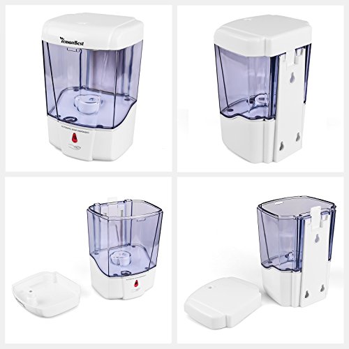 Seifenspender Wandmontage Automatische IR Sensor Seifenspender Automatische Berührungsloses Küche Seife Lotion Pumpe für Küche Badezimmer batteriebetrieben 600 ml - 7