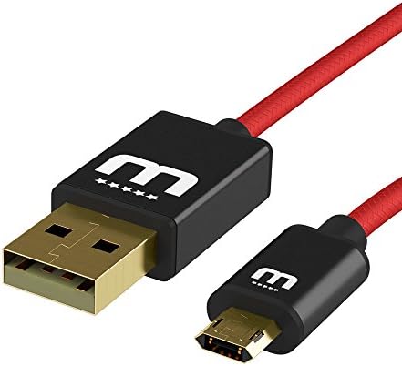 MicFlip Reversible Micro USB Cable For Samsung Galaxy S6 / S6 Edge / S5 / S4 / Note 4 LG G3 / G4 HTC ONE M8 / M9 (20cm, Red/Black)