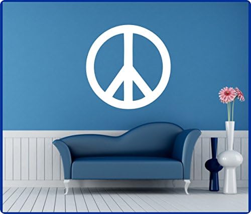 Peace Sign Wall Art Sticker Spiritual Peace Sign Sticker 60 cm Available in 33 Colours Matt or Gloss - Grey Matte