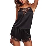 Dieser kurze Damenschlafanzug ist genau das Richtige für sommerliche Wohlfühlnächte.