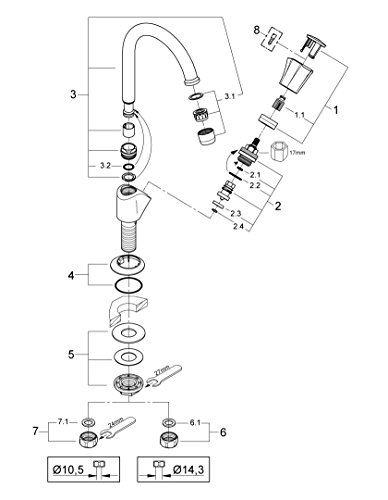 GROHE Standventil Costa DN 15 mit schwenkbarem Auslauf, chrom 20393001 - 3