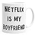 Produktbild Kaffee-Tasse Netflix is my boyfriend Spruch-Tasse Teetasse Keramiktasse MoonWorks® weiß unisize