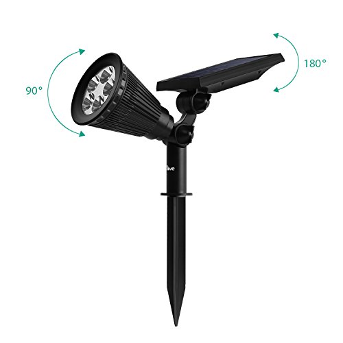kealive Solarlampe Spot Beleuchtung Außenbereich 2 W, zwei Modi, Winkel verstellbar, 5 LEDs, IP65, mehr als 9 Stunden Beleuchtung - 2