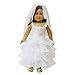 Produktbild ZITA ELEMENT Set Hochzeitskleid Brautkleid Brautschleier für 43cm 45-46cm Babypuppe und American 17/18 Zoll Girl Doll Abendkleid Spitze Puppen Kleidung Kleider Ballkleid Bekleidung Puppenzubehör