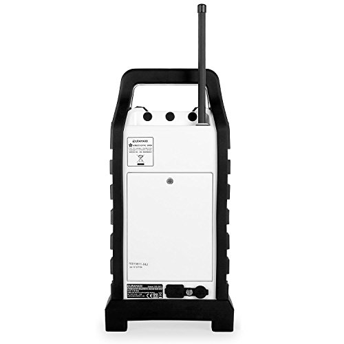 Duramaxx • 862-BTB-WH • Bluetooth Lautsprecher • Baustellenradio • MP3-fähiger USB-Port und SD-Slot • UKW / MW-Radiotuner • 20 Senderspeicher • LED-Display • AUX-Eingang • stoßfest • spritzwassergeschützt • Tragegriff • Netz- und Akku-Betrieb • weiß - 4