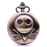 Antique The Nightmare Before Christmas 3D Quarz-Taschenuhr Analog Anhänger Halskette Kette Herren Damen