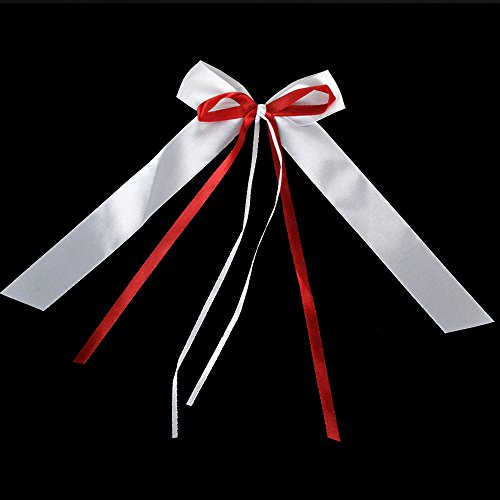 30 x Antennenschleifen Weiss & Rot Autoschmuck Autoschleifen Hochzeit Party - 3