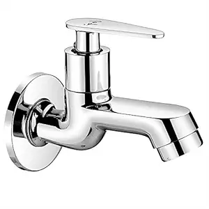 GANGA Rush Bib Cock with Foam Flow & Wall Flange (Brass Chrome Finish)