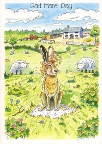 Funny Farm tarjeta Bad día de liebre