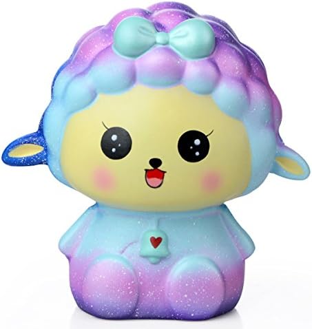 MUITOBOM Squishies Slow Rising Jumbo Kawaii Cute Unicorn and Mermaid Tail Mousse Cake Creamy Scent for Kids Party Toys Stress Reliever Toy (purple sheep)