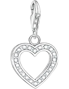 Thomas Sabo Damen-Charm-Anhänger Herz Charm Club 925 Sterling Silber Zirkonia weiß 0018-051-14