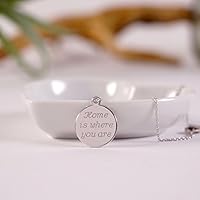 HOME IS WHERE YOU ARE...Namenskette, personalisierte Kette mit Gravur, Kette für Valentinstag - versilbert