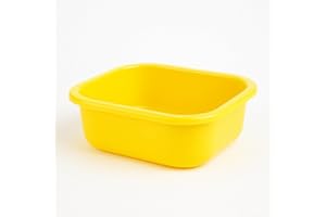 GENERIC 11 Ltr Plastic Washing Up Bowl Durable & Lightweight Dishwashing Basin for Kitchen Sink, Large Capacity, Easy-Grip Handles Ideal for Washing Dishes, Vegetables (Yellow)
