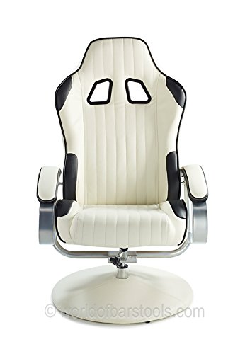 Racer Chair & Footstool Black & White
