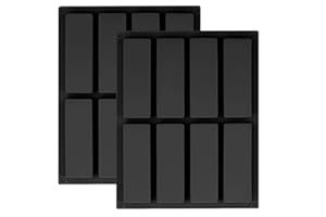 YXHZVON 2 Pièces Moule Silicone Rectangulaire 8 Alvéoles pour Barres de Céréales, Chocolat, Muffin, Brownie, Pain aux Céréales, Savon