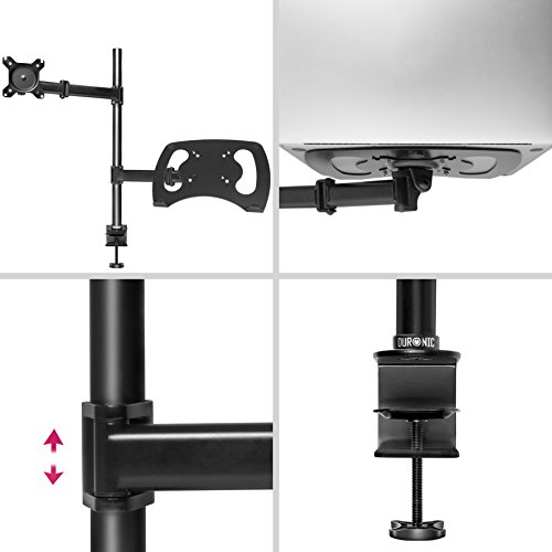 Asequible Duronic DM25L1X1 Soporte Brazo para Monitor de 13" a 27" +
Plataforma Suplementaria para Ordenador Portátil o Teclado - Soporte
Pantalla PC LED LCD - Soportes y Brazos para Escritorio Especial