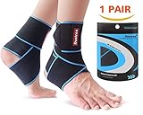 Ankle Support 1 Pair, Adjustable Velcro Ankle Brace for Men/Women, Ankle Wrap for Sports, Sprain, Ligament Damage, Achilles Tendon, Arthritis by Dualeco