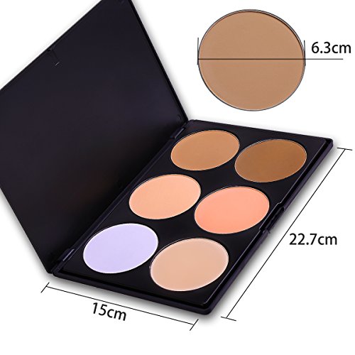 VALUE MAKERS® 6 Farbe Contouring and Highlighting Palette + Puderpinsel - 3