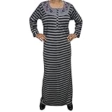 Indiatrendzs Women's Maxi Nighty Fleece Hosiery Striped Printed Winter Sleepwear Nightgowns