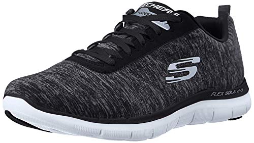 Skechers Flex Appeal 2.0, Zapatillas de Deporte para Mujer, Negro (Bkw), 37 EU