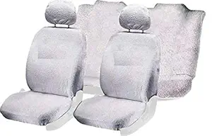 Hi Art Sweat Control Towel Front and Rear Car Seat Covers Compatible with Tata Bolt, White1