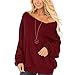 Produktbild TianWlio Langarmshirt Damen Mode Frauen Lässiges Langarmshirt Sexy Aus Der Schulter Lässiges Sweatshirt Tops Funktion