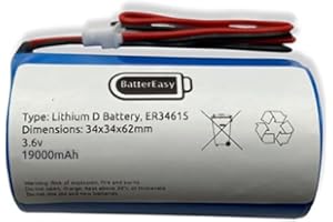 BATTEREASY Visonic Powermax Battery for MCS-710, MCS-730, 3.6v Siren Alarm Replacement 0-9912-K 19000mAh