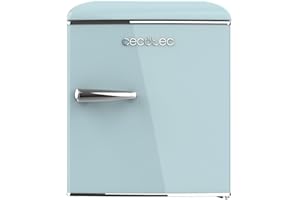 Cecotec Mini Nevera Retro de 45 L Bolero CoolMarket TT Origin 45 Blue. Frigorífico Mini con ICEBOX, Tirador Cromado, Abridor Botellines, Estilo Vintage en Azul