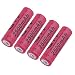 Produktbild Yaoaomon 4 stücke 2500mAh 14500 wiederaufladbare batterien universelle rote Farbe 3,7 v TR14500 Lithium-Li-Ion-akku Für Taschenlampe eingestellt - rot